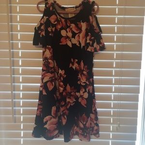 🎉Floral cold shoulder girls dress